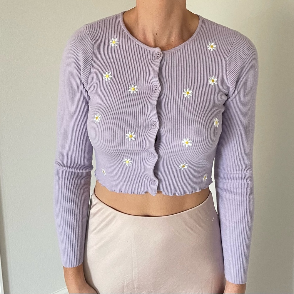 Lilac Daisy Cardigan🌼